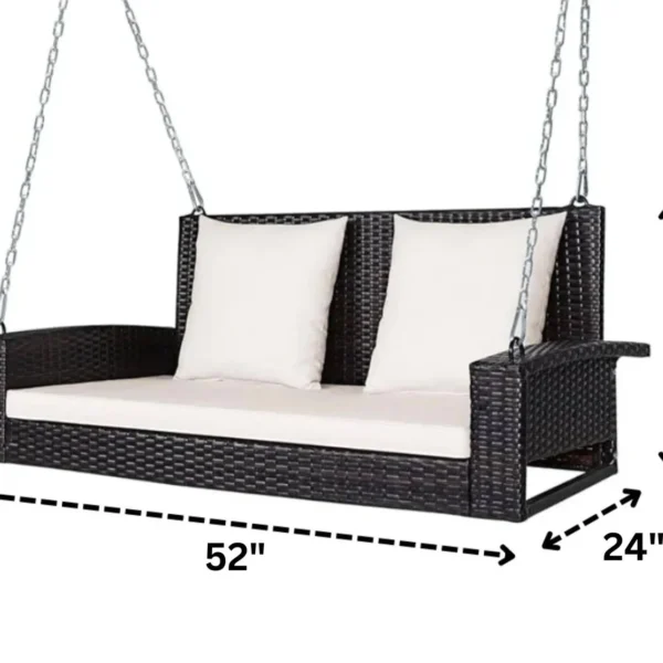 LOCCUS Double Seater Hanging Swing Without Stand For Balcony , Garden Swing - Dark Brown - Image 6