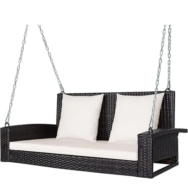 LOCCUS Double Seater Hanging Swing Without Stand For Balcony , Garden Swing - Dark Brown - Image 5