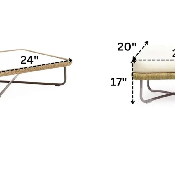 "Outdoor rope sofa set with cushions and table for patio, garden, balcony, or backyard seating"