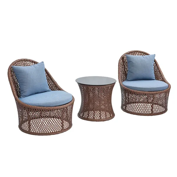 Rattan wicker chair with table, perfect for patio, garden, or balcony seating