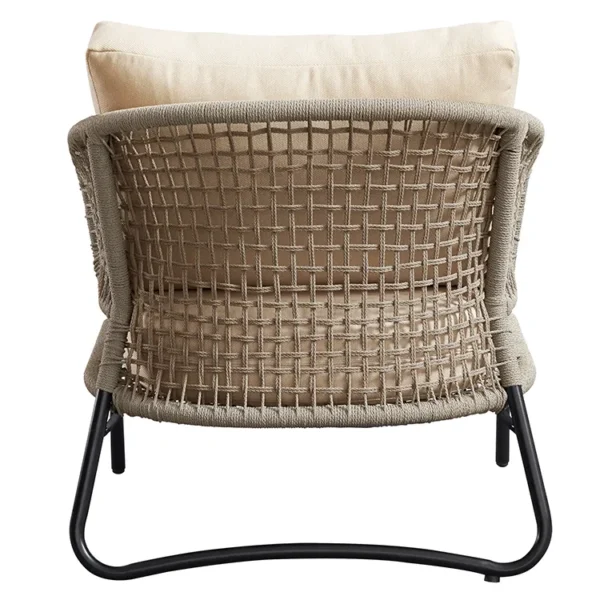 Beige luxury outdoor garden sofa set with modern design, including sofa and chairs, perfect for patio or garden.