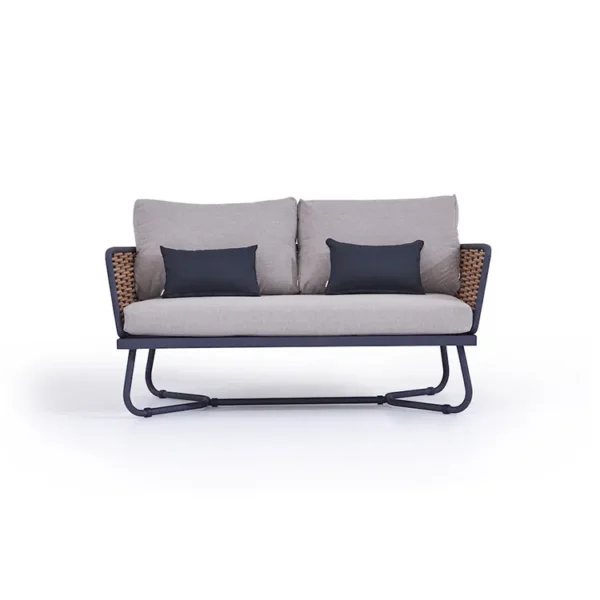 Hand-woven waterproof outdoor sectional sofa set in modern design, ideal for garden or patio.