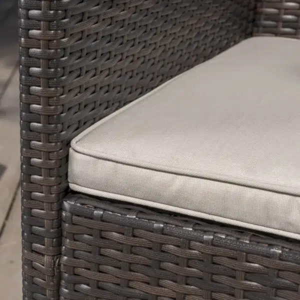 4-Person round outdoor dining set with cushioned chairs, ideal for garden, patio, or balcony