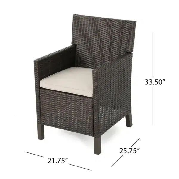 4-Person round outdoor dining set with cushioned chairs, ideal for garden, patio, or balcony
