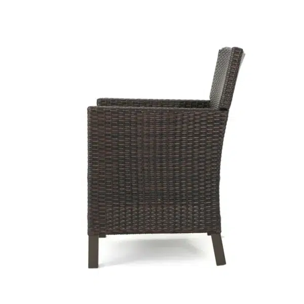 4-Person round outdoor dining set with cushioned chairs, ideal for garden, patio, or balcony