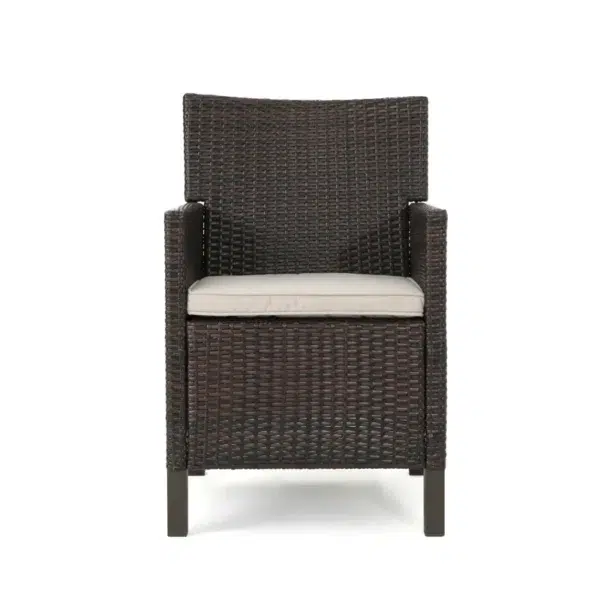 4-Person round outdoor dining set with cushioned chairs, ideal for garden, patio, or balcony