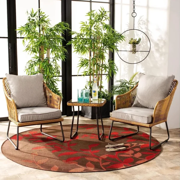 Outdoor patio set with stylish coffee table, perfect for backyard or garden seating