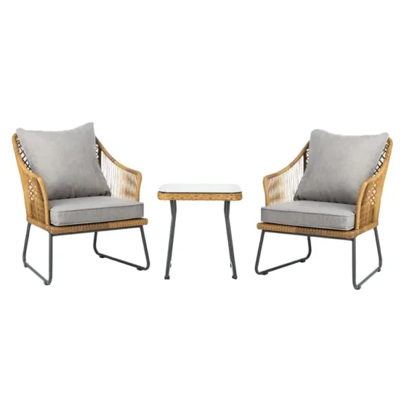 Outdoor patio set with stylish coffee table, perfect for backyard or garden seating