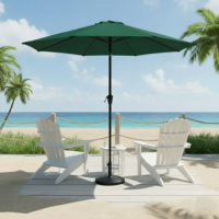 9ft Outdoor Patio Umbrella Waterproof & Fade-Resistant with Center Pole Stand for Garden, Poolside(Green)