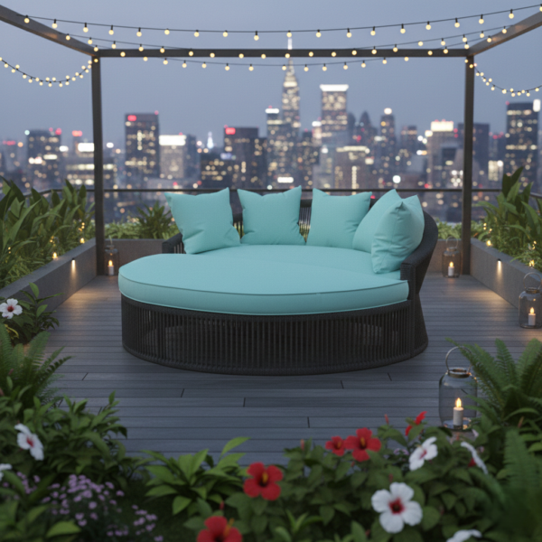 LOCCUS Round Daybed Furniture Set - Black