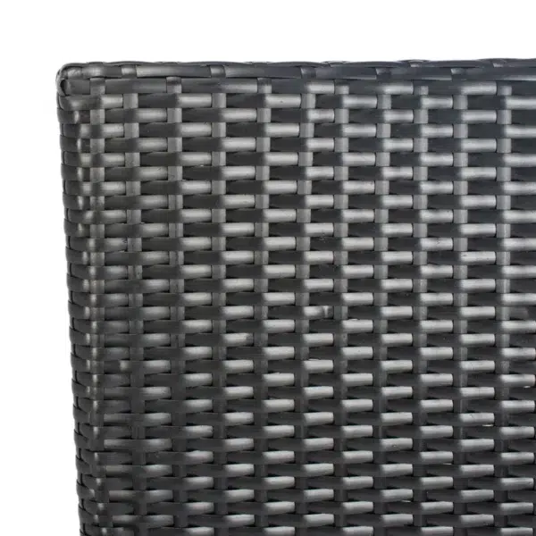 8-person rectangular outdoor dining set with black frame and off-white cushions