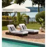 Black rope sun lounger with soft white cushion for outdoor use