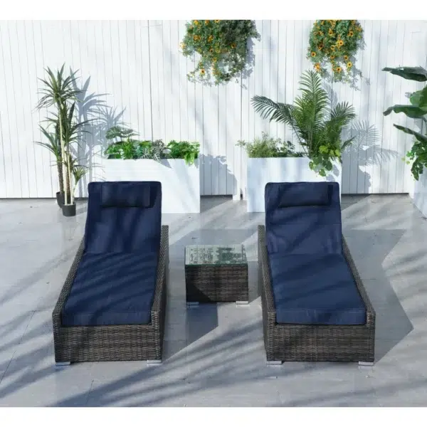Rattan Wicker Reclining Outdoor Chaise Lounge – Dark Brown