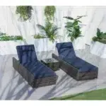 Rattan Wicker Reclining Outdoor Chaise Lounge – Dark Brown