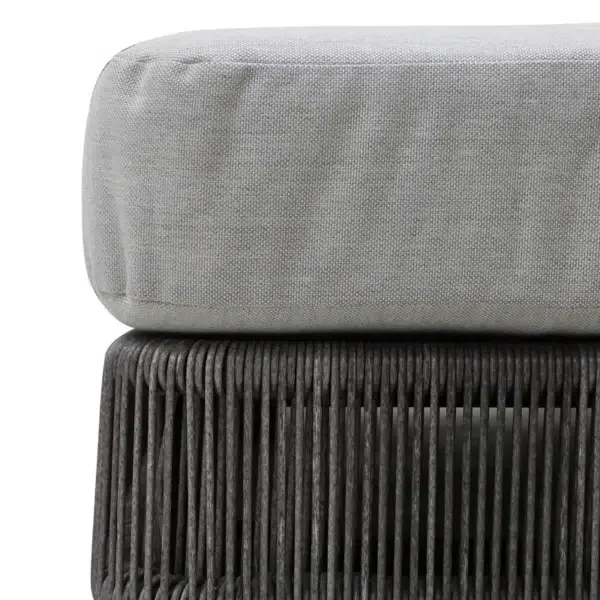 Outdoor rattan wicker chaise lounge chair in black and grey with adjustable reclining design.