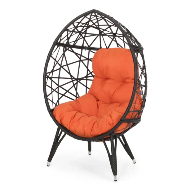 “Stylish rattan egg swing chair with stand for indoor and outdoor relaxation”