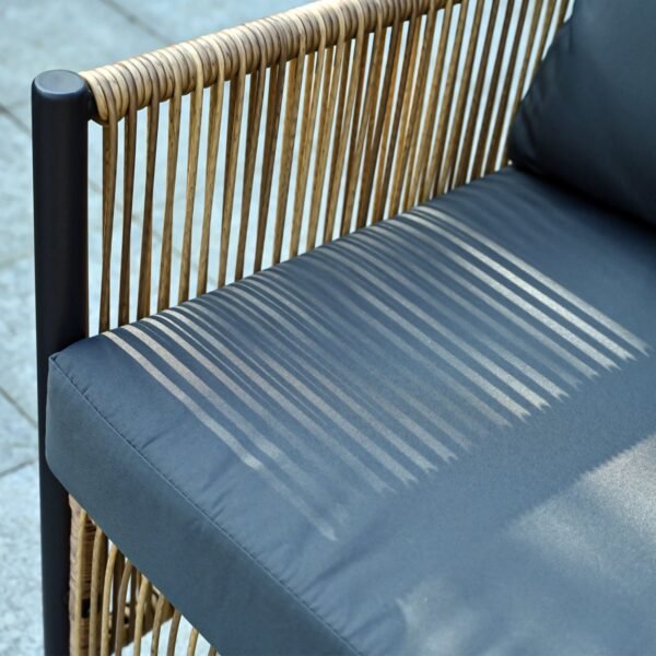 “Elegant 2 seater rattan wicker sofa set with cushions, durable outdoor furniture for patio, garden, and balcony seating”
