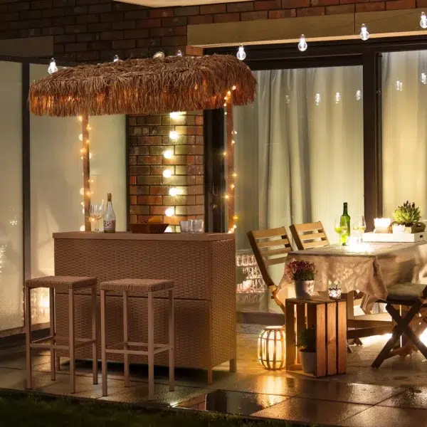 Coffee Brown 3PCS Wicker Bar Table Set – Outdoor Patio Furniture