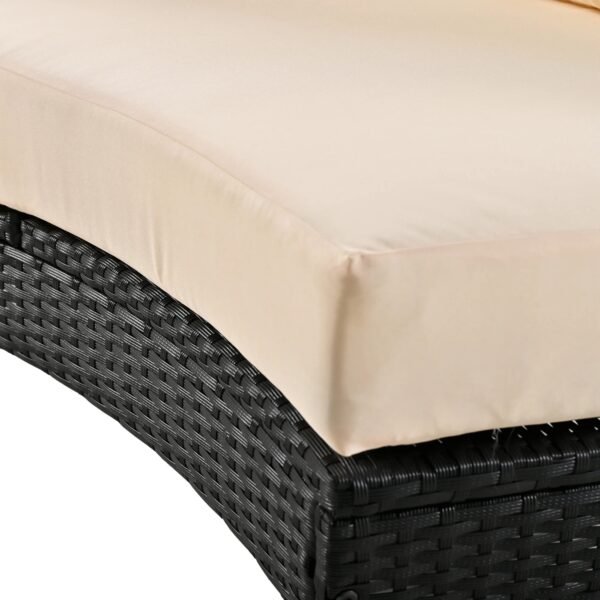 Elegant half mood sofa set in cream and black with modern design for living rooms and patios"