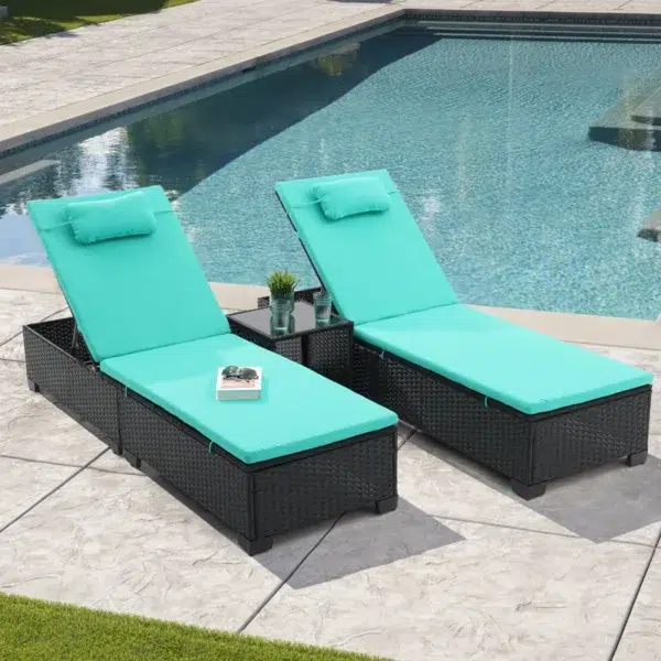 Luxury Outdoor Poolside Loungers – Adjustable, Weather-Resistant Sunbeds for Patio & Garden Relaxation