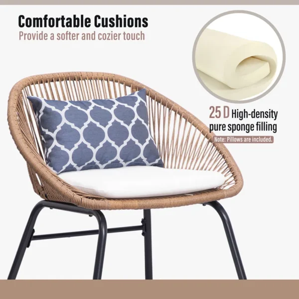 Transform your outdoor space with this elegant patio chair and coffee table set – comfort meets style under the open sky