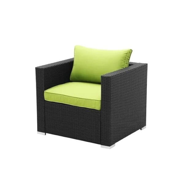 Modern outdoor rattan wicker patio furniture set with weather-resistant cushions for garden, balcony, or backyard seating"