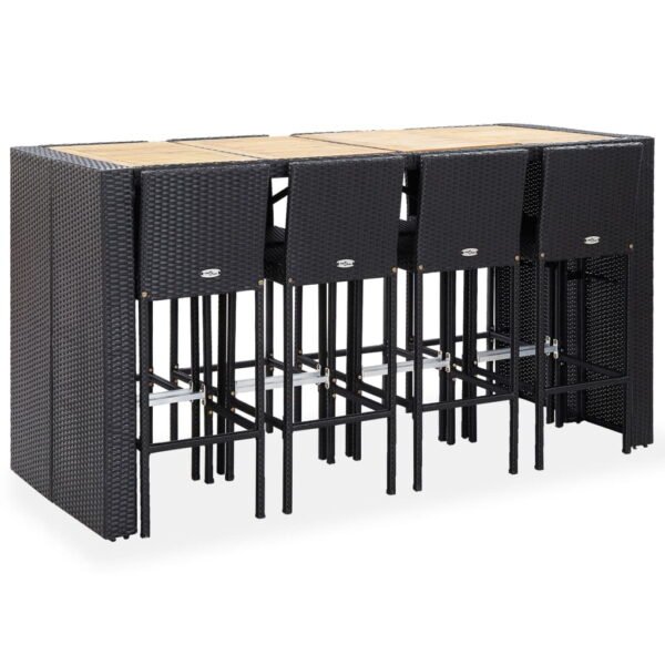 Outdoor bar set with high stools on a patio, perfect for garden entertaining