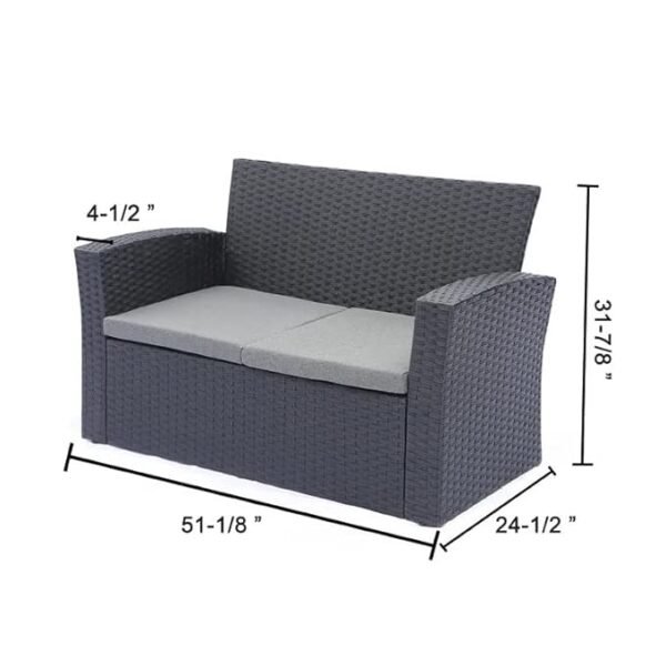 Relax in style with this blue & white rattan wicker sofa set – perfect for outdoor living."