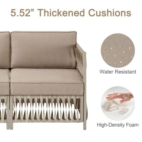 "Transform your outdoors with this elegant 7-seater rope sofa set – comfort, durability, and modern style in one."