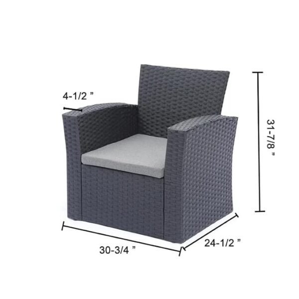 Relax in style with this blue & white rattan wicker sofa set – perfect for outdoor living."