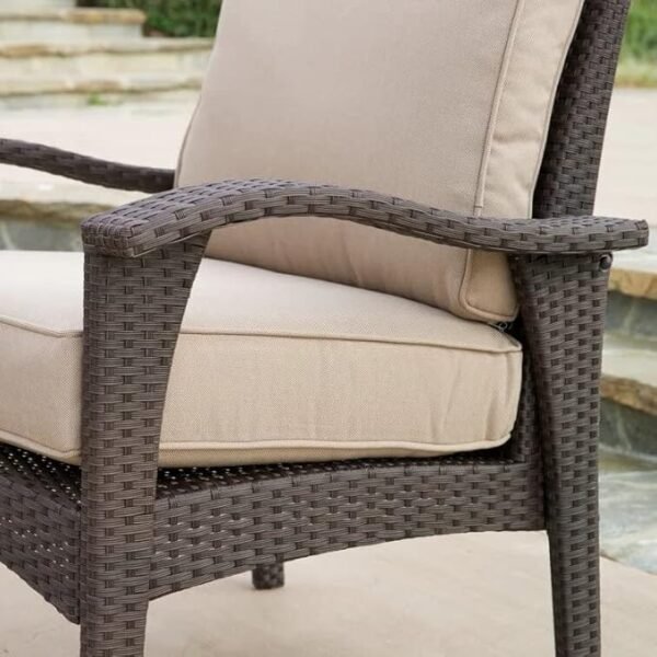 "Modern outdoor rattan wicker sofa set with cushions for patio, garden, or balcony seating"