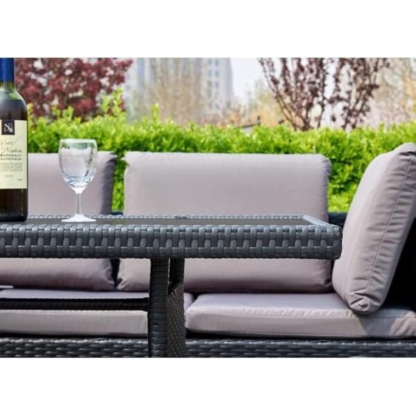 Premium Outdoor Rattan Wicker Patio Furniture Set – Weather-Resistant Garden Sofa with Table & Cushions
