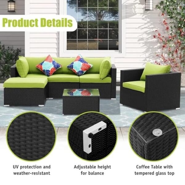 "Modern outdoor rattan wicker patio furniture set with weather-resistant cushions for garden, balcony, or backyard seating"