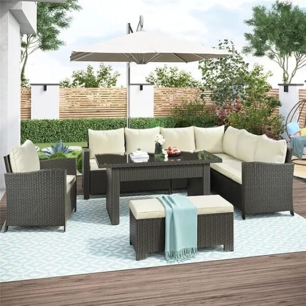 Transform your outdoor space into a luxurious retreat with our premium rattan wicker patio sofa set. Crafted with durable, weather-resistant wicker and high-quality cushions, this set offers both comfort and style. The sleek center table provides the perfect spot for drinks, snacks, or decor, making it ideal for lounging, entertaining, or enjoying quiet afternoons in your garden, patio, or terrace. Easy to maintain and designed to withstand the elements, this outdoor sofa set combines elegance with functionality, ensuring your outdoor gatherings are always in style.