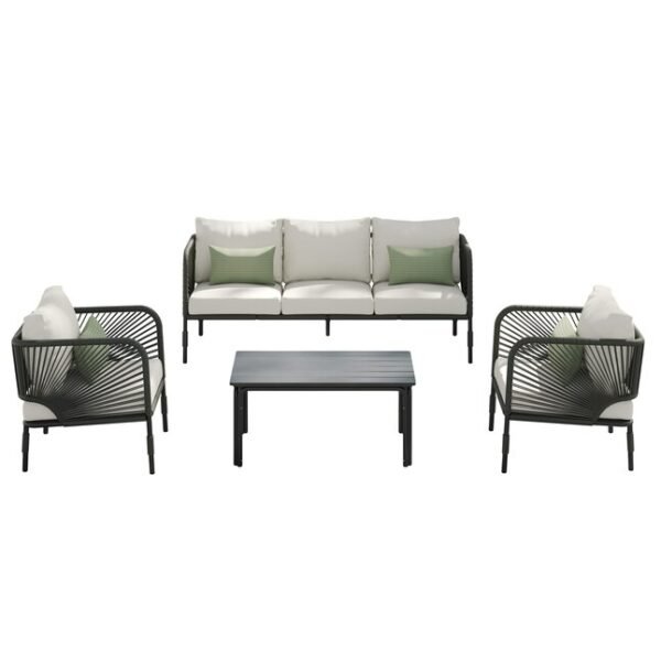 Luxury Outdoor Rope Sofa Set – Weather-Resistant Patio Furniture for Garden & Terrace