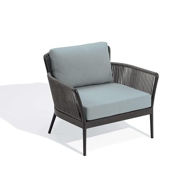 "Relax in style with our contemporary rope sofa set and elegant round table – perfect for any outdoor space."