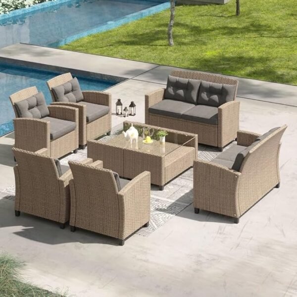 Relax in style with our outdoor rattan wicker patio set – comfort meets durability."