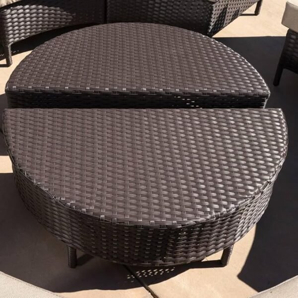 Handwoven Rattan Wicker Coffee Table – Boho Chic Living Room Furniture