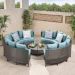 Relax in style with the Outdoor Rattan Wicker Full Moon Sofa Set – perfect for your garden, patio, or terrace.