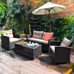 outdoor wicker waterproof sectional sofa with cushions
