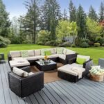 Luxury Rattan Wicker Patio Sofa Set – Outdoor Garden Lounge Furniture