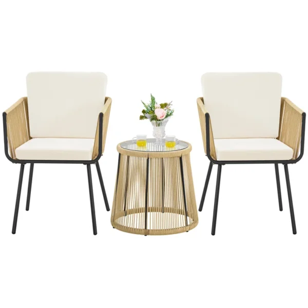 Outdoor Patio Chair & Coffee Table Set – Weather-Resistant Garden & Balcony Furniture