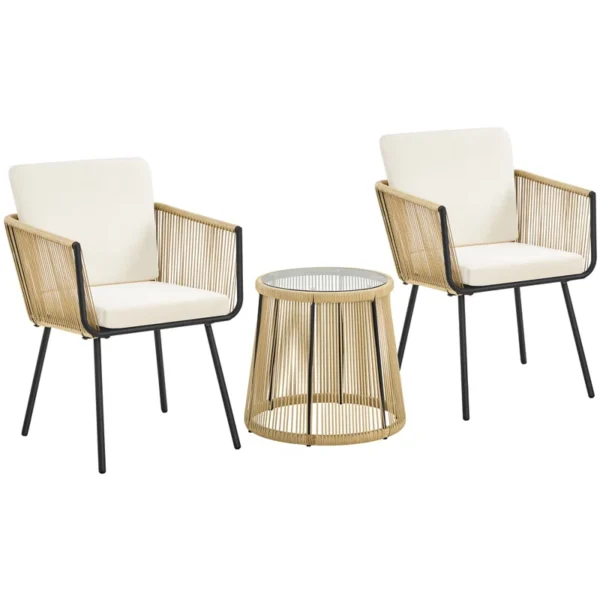 Relax outdoors in style with this sleek patio chair and coffee table set — ideal for balconies, gardens, and backyards