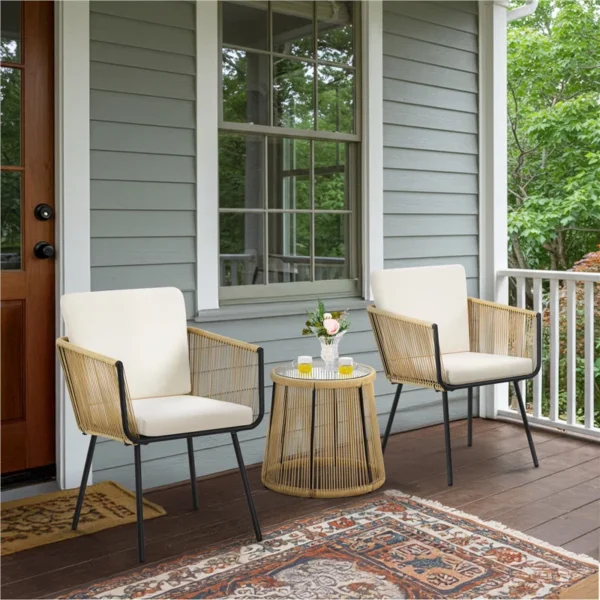 Relax outdoors in style with this sleek patio chair and coffee table set — ideal for balconies, gardens, and backyards