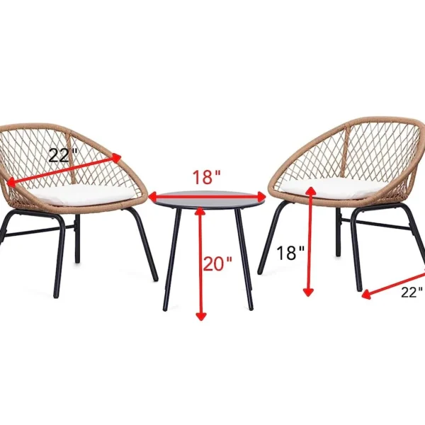 Transform your outdoor space with this elegant patio chair and coffee table set – comfort meets style under the open sky
