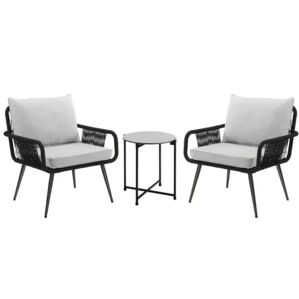 Shop our outdoor patio set with 2 chairs & coffee table – durable, weather-resistant furniture perfect for balcony, garden, or backyard lounging