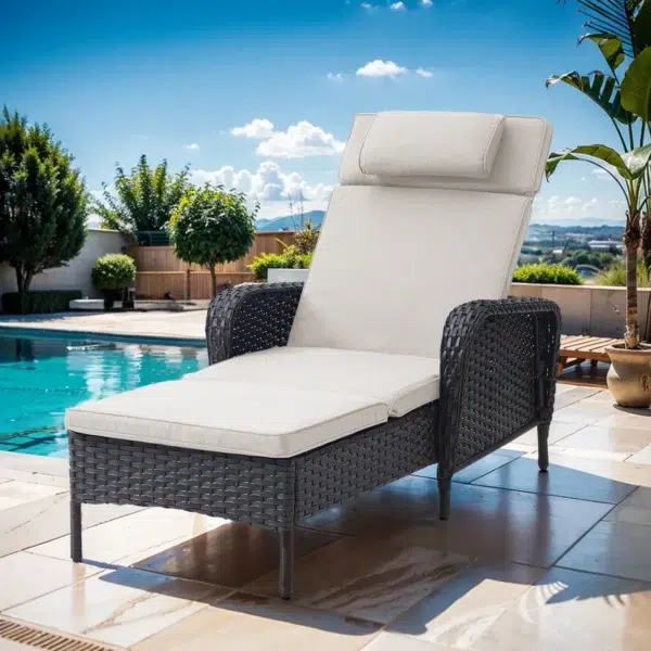 Outdoor Poolside Loungers – Adjustable Reclining Chairs with Weather-Resistant Cushions