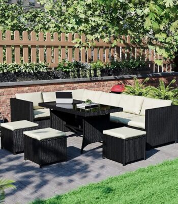 Rattan wicker chair with comfortable cushion, perfect for indoor and outdoor use