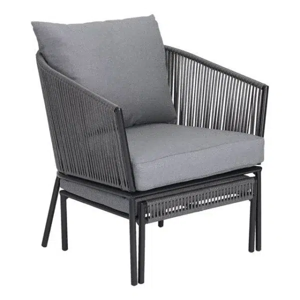 Luxury Rope Chair & Center Table Patio Set – Outdoor Garden Furniture