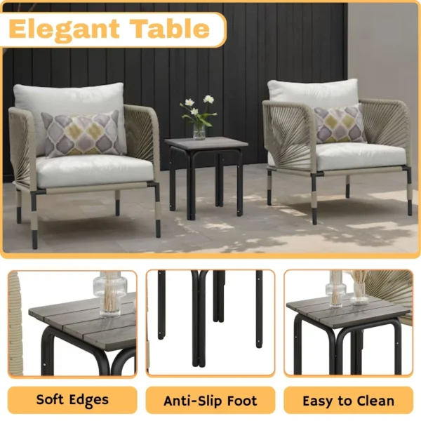 armchair with cushioned seat and matching round center table in a modern living room setup